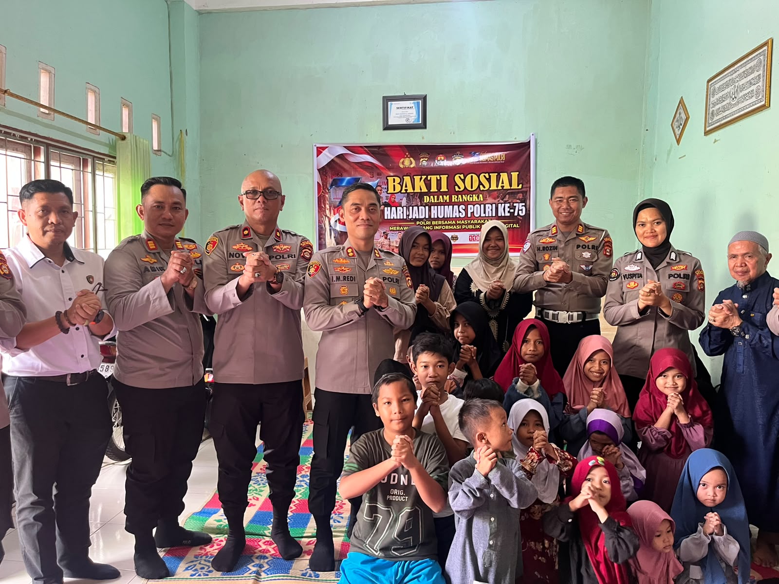 HUT ke-75 Humas Polri, Kapolres OKU Selatan Salurkan Bantuan ke Panti Asuhan Al-Amanah