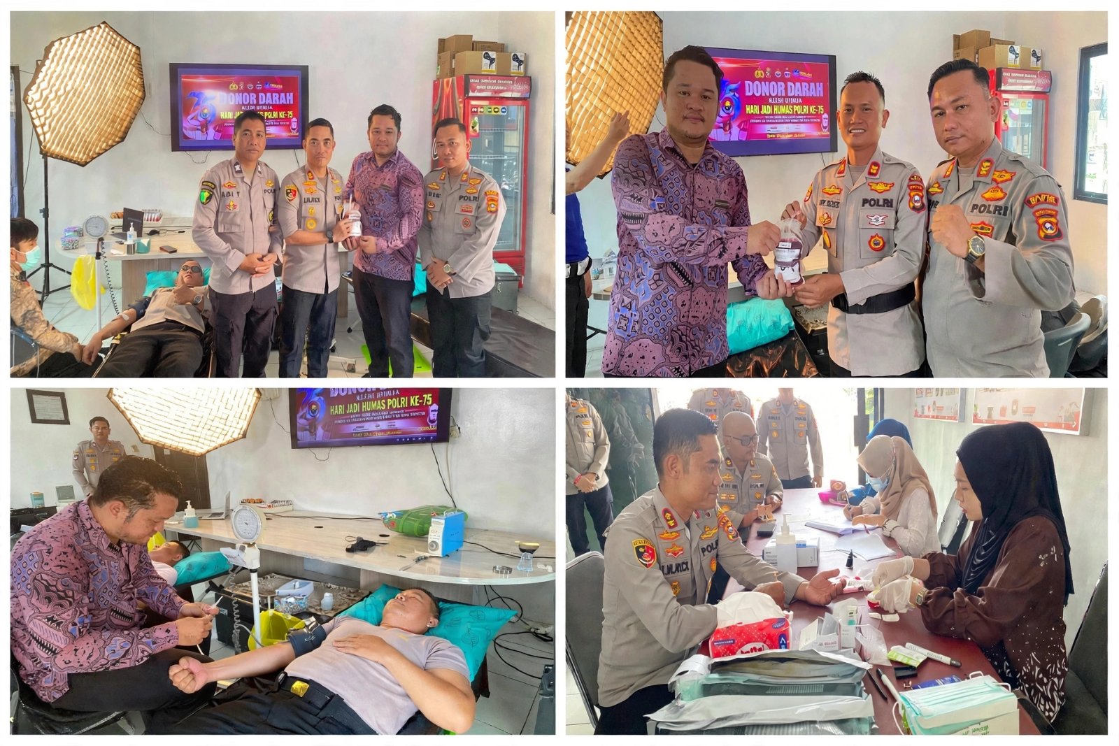 HUT ke-75 Humas Polri, Polres OKU Selatan Perkuat Kepedulian Lewat Donor Darah.